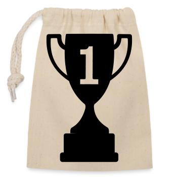 Cup sport number 1 - Closable cotton gift bag (14x20cm) - nature - Front