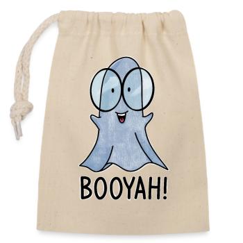 Booyah / Ghost / Nerd / Comic / Lunettes / Bonjour - Sac cadeau en coton avec cordon (14 x 20 cm) - nature - Devant