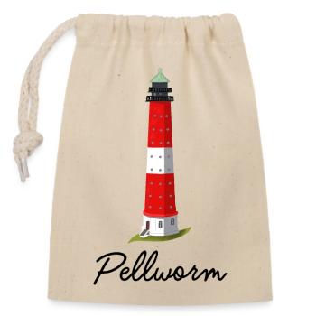 Pellworm, phare emblématique, mer du Nord allemande - Sac cadeau en coton avec cordon (14 x 20 cm) - nature - Devant