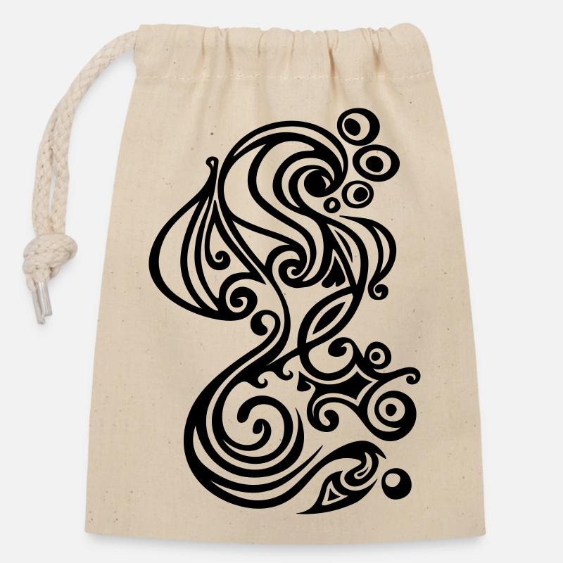 Seahorse - Closable cotton gift bag (14x20cm) - nature