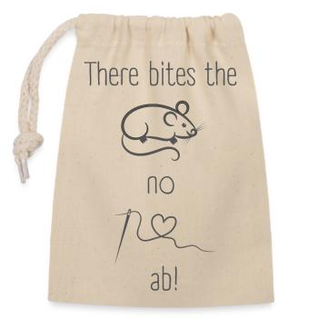 DENGLISCH Design La souris ne mord pas un fil - Sac cadeau en coton avec cordon (14 x 20 cm) - nature - Devant