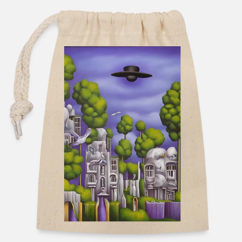 Des arbres devant le ciel - Sac cadeau en coton avec cordon (14 x 20 cm) - nature
