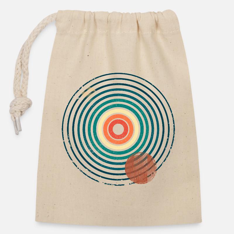 retro abstract 3 - Closable cotton gift bag (14x20cm) - nature