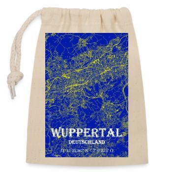 Gelb Blaue futuristische Stadtansicht Wuppertal - Verschließbarer Geschenkbeutel aus Baumwolle (14x20cm) - Natur - Vorne