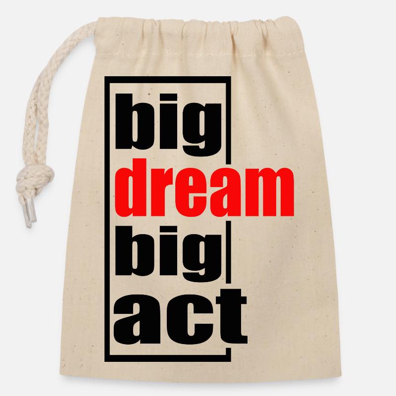 big bream big act - Sac cadeau en coton avec cordon (14 x 20 cm) - nature