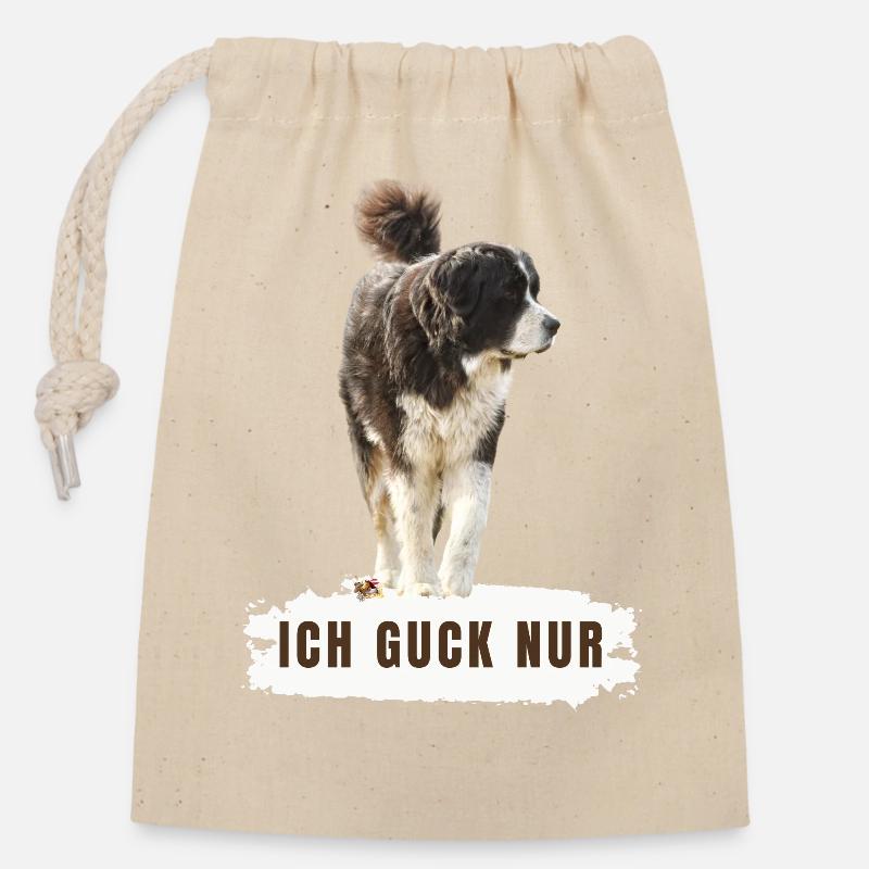 Ich Guck nur - Verschließbarer Geschenkbeutel aus Baumwolle (14x20cm) - Natur