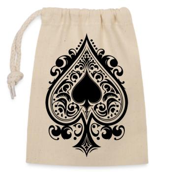 POKER motif - Closable cotton gift bag (14x20cm) - nature - Front