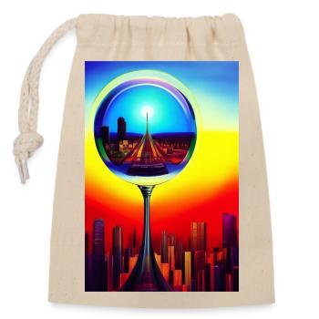 Sphère de la ville - Sac cadeau en coton avec cordon (14 x 20 cm) - nature - Devant