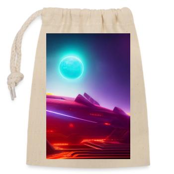 Weltall, Planeten - Verschließbarer Geschenkbeutel aus Baumwolle (14x20cm) - Natur - Vorne