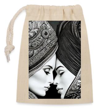 Dear Women Lesbian - Closable cotton gift bag (14x20cm) - nature - Front
