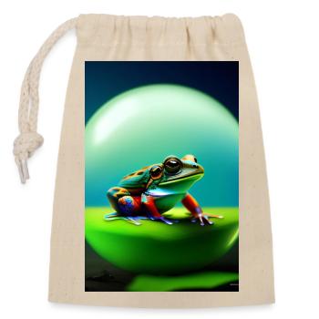 Colorful Frog - Closable cotton gift bag (14x20cm) - nature - Front