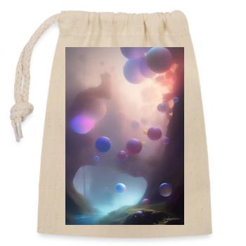 Bunte Blasen - Verschließbarer Geschenkbeutel aus Baumwolle (14x20cm) - Natur - Vorne