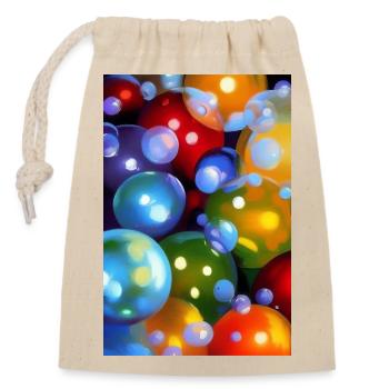 Bunte Blasen - Verschließbarer Geschenkbeutel aus Baumwolle (14x20cm) - Natur - Vorne