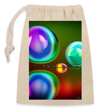 Bunte Blasen - Verschließbarer Geschenkbeutel aus Baumwolle (14x20cm) - Natur - Vorne