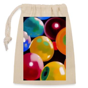 Colorful balls bubbles - Closable cotton gift bag (14x20cm) - nature - Front