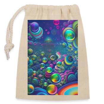 Colorful soap bubbles - Closable cotton gift bag (14x20cm) - nature - Front