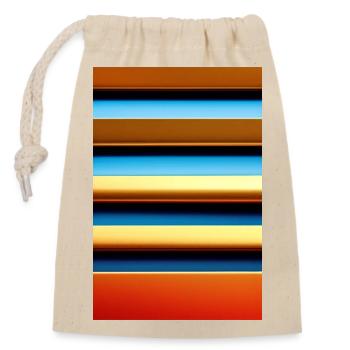 Colorful pattern, stripes - Closable cotton gift bag (14x20cm) - nature - Front
