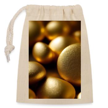 Gold Pieces - Closable cotton gift bag (14x20cm) - nature - Front