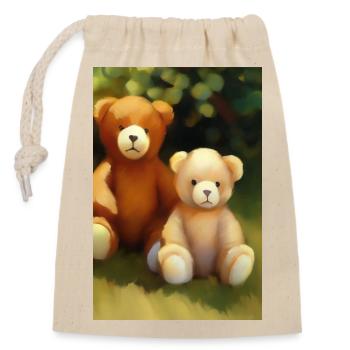 Teddybär - Verschließbarer Geschenkbeutel aus Baumwolle (14x20cm) - Natur - Vorne