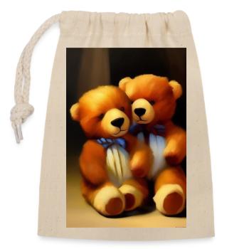 Teddybär - Verschließbarer Geschenkbeutel aus Baumwolle (14x20cm) - Natur - Vorne