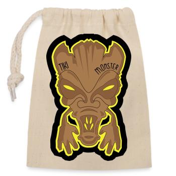 Tiki Monster - Sac cadeau en coton avec cordon (14 x 20 cm) - nature - Devant