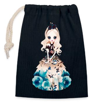 Alisa 1 - Closable cotton gift bag (14x20cm) - navy - Front