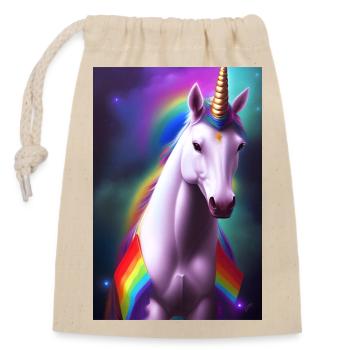 Unicorn - Closable cotton gift bag (14x20cm) - nature - Front