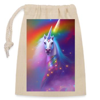 Unicorn - Closable cotton gift bag (14x20cm) - nature - Front