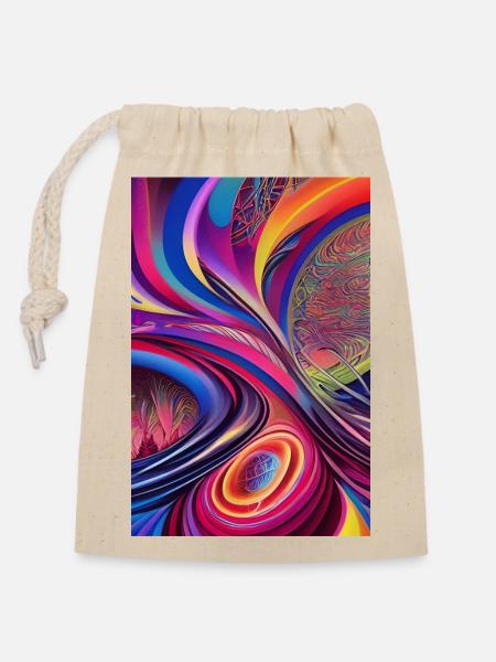 Art abstrait - Sac cadeau en coton avec cordon (14 x 20 cm) - nature
