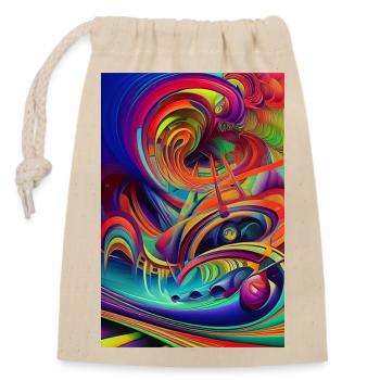 Abstrakte Kunst - Verschließbarer Geschenkbeutel aus Baumwolle (14x20cm) - Natur - Vorne