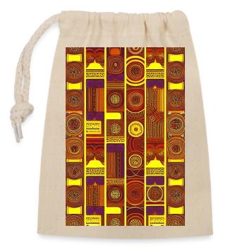 Motif vintage - Sac cadeau en coton avec cordon (14 x 20 cm) - nature - Devant