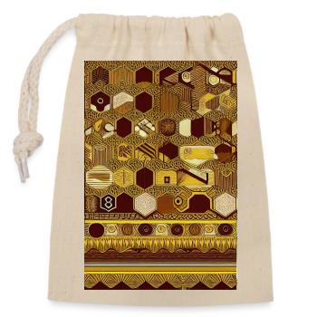 Motif vintage - Sac cadeau en coton avec cordon (14 x 20 cm) - nature - Devant