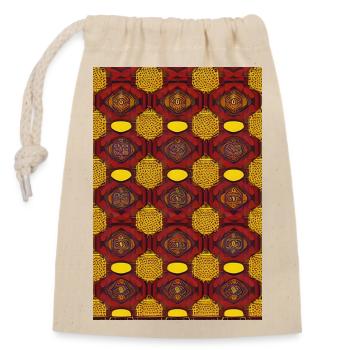 Vintage Pattern - Closable cotton gift bag (14x20cm) - nature - Front