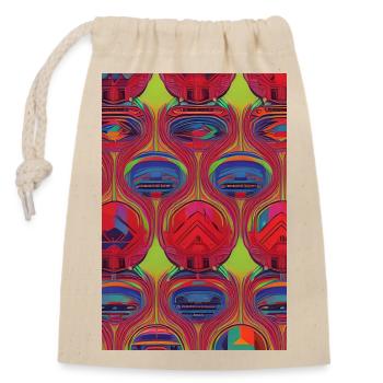 Retro Pattern - Closable cotton gift bag (14x20cm) - nature - Front