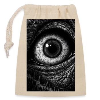 L’œil de l’horreur - Sac cadeau en coton avec cordon (14 x 20 cm) - nature - Devant
