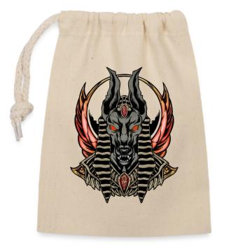 Anubis, der Gott der Toten - Verschließbarer Geschenkbeutel aus Baumwolle (14x20cm) - Natur - Vorne