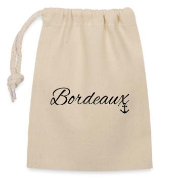 Bordeaux - Sac cadeau en coton avec cordon (14 x 20 cm) - nature - Devant