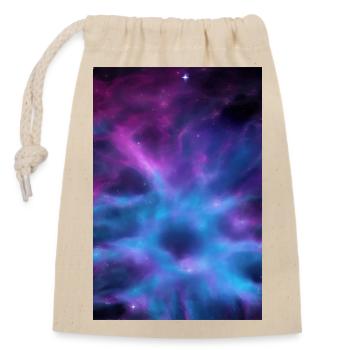Galaxie Bild - Verschließbarer Geschenkbeutel aus Baumwolle (14x20cm) - Natur - Vorne