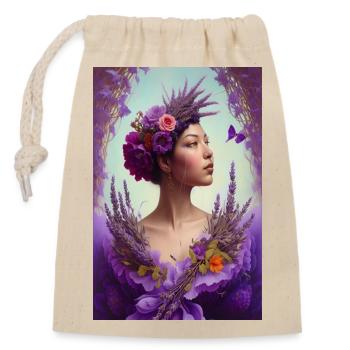 Lavandula - Verschließbarer Geschenkbeutel aus Baumwolle (14x20cm) - Natur - Vorne