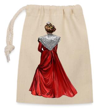 Arlesienne red suit - Closable cotton gift bag (14x20cm) - nature - Front