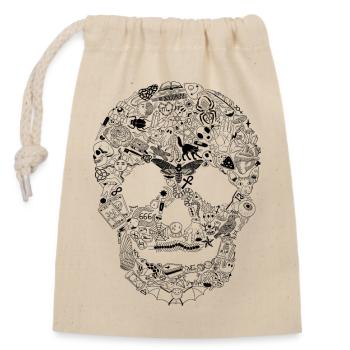 Gothic Skull Goth Style Dark Heavy Metal WGT - Closable cotton gift bag (14x20cm) - nature - Front