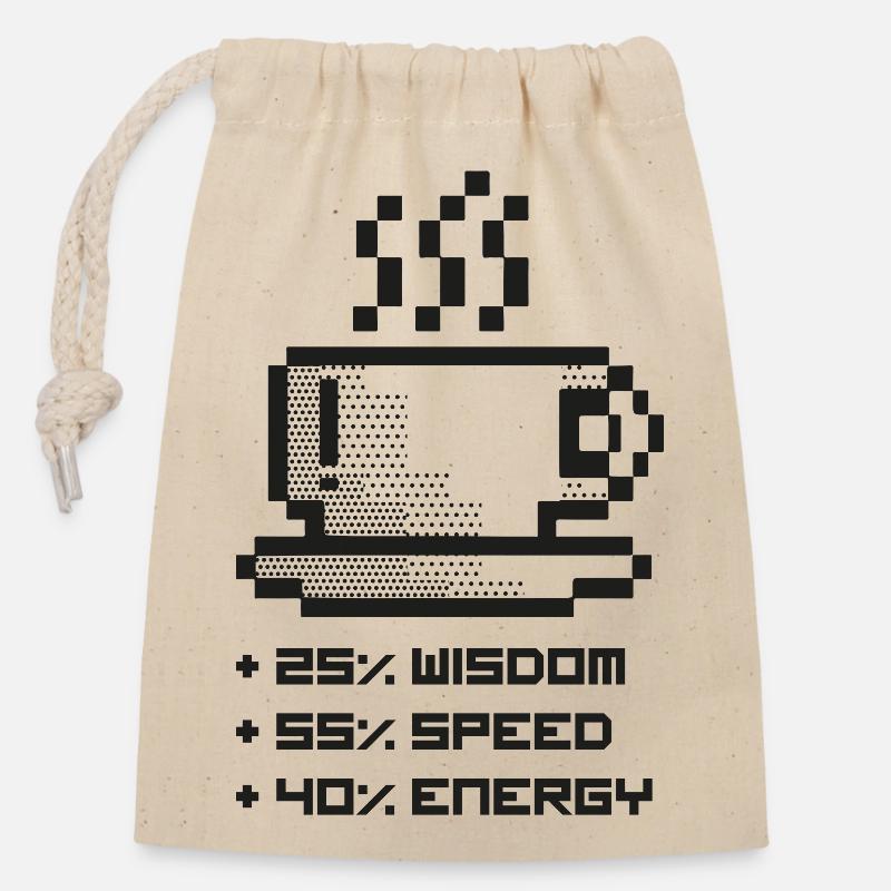 Café des joueurs - Sac cadeau en coton avec cordon (14 x 20 cm) - nature