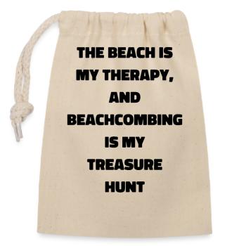 Beach Therapy and Treasure Hunting - Closable cotton gift bag (14x20cm) - nature - Front