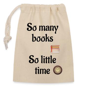 Tee-shirt avec livre - Sac cadeau en coton avec cordon (14 x 20 cm) - nature - Devant