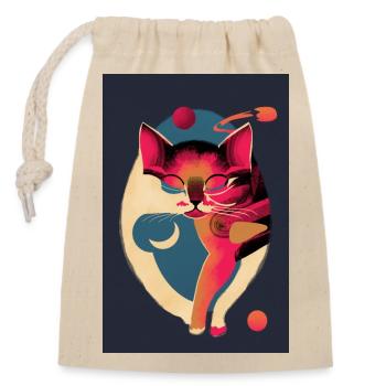 Astral Feline - Closable cotton gift bag (14x20cm) - nature - Front