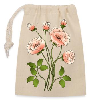 best friends, twig, feathers, animals, with - Closable cotton gift bag (14x20cm) - nature - Front