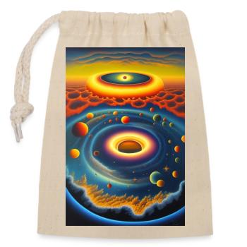 Im eigenen Kosmos - Verschließbarer Geschenkbeutel aus Baumwolle (14x20cm) - Natur - Vorne