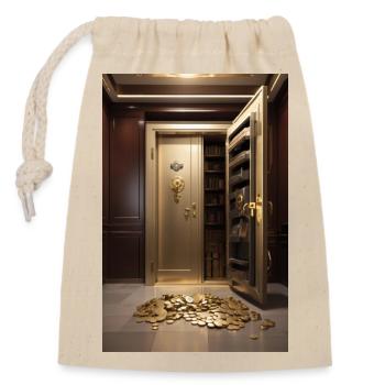 Geld Tresor - Verschließbarer Geschenkbeutel aus Baumwolle (14x20cm) - Natur - Vorne
