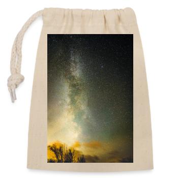 Space - Closable cotton gift bag (14x20cm) - nature - Front