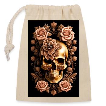 Couché sur des roses - Sac cadeau en coton avec cordon (14 x 20 cm) - nature - Devant